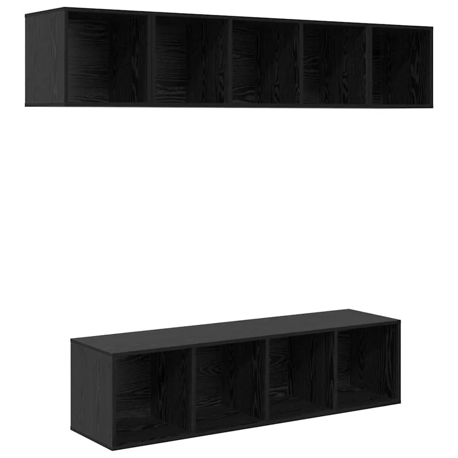 Ensemble meuble TV 4 pcs Chêne noir Bois d'ingénierie - 2