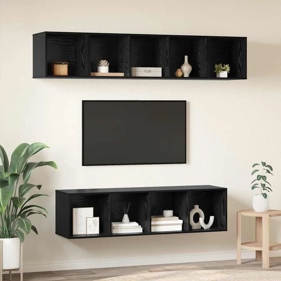 Ensemble meuble TV 4 pcs Chêne noir Bois d'ingénierie - 4