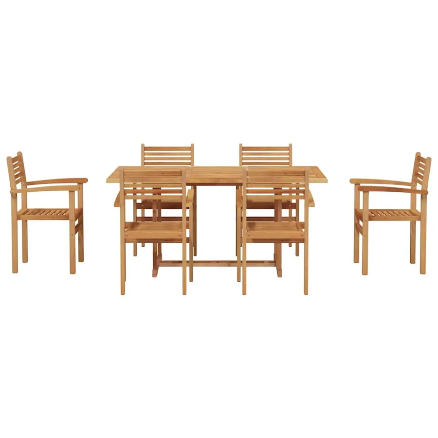 Ensemble de salle à manger pour jardin 7 pcs Naturel - 7