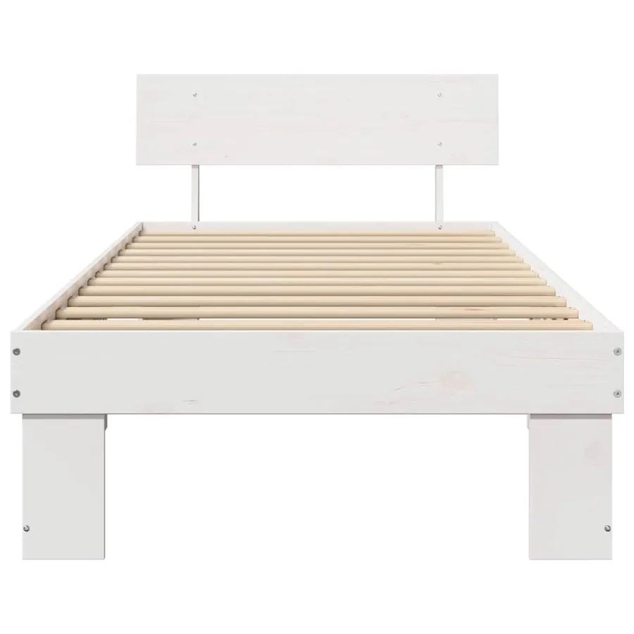 Cadre de lit avec tête de lit Blanc 80 x 200 cm Pin massif - 5