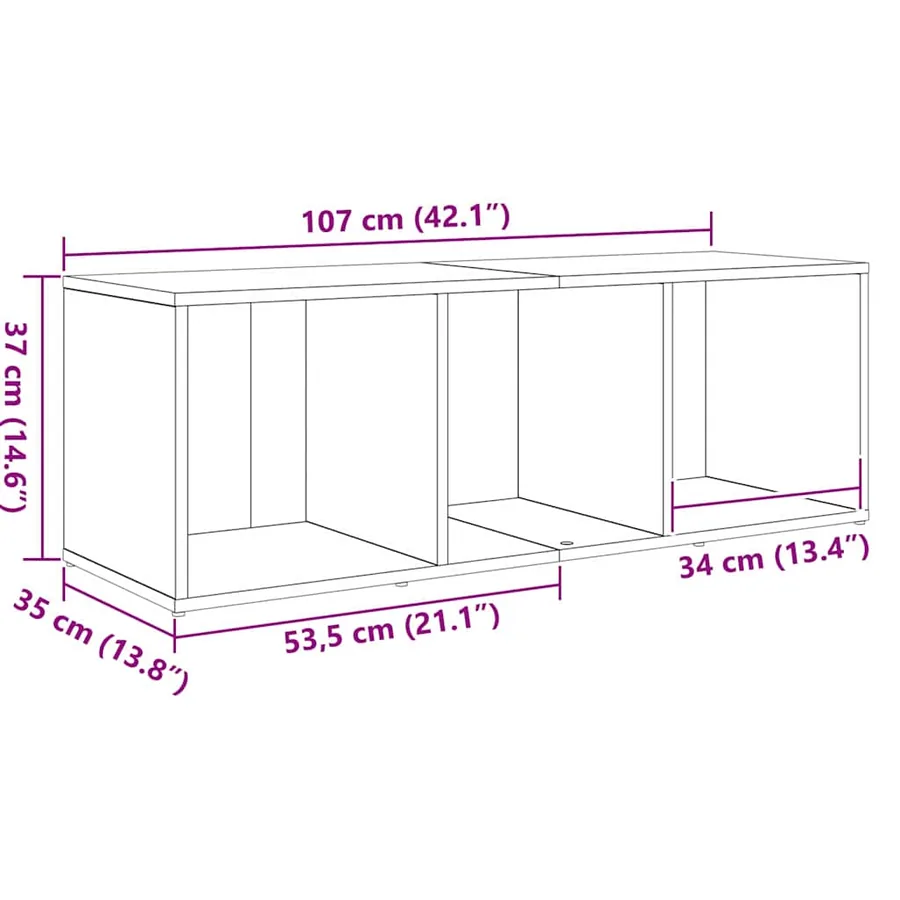Ensemble meuble TV Marron 72 x 35 x 37 cm Bois d'ingénierie - 10