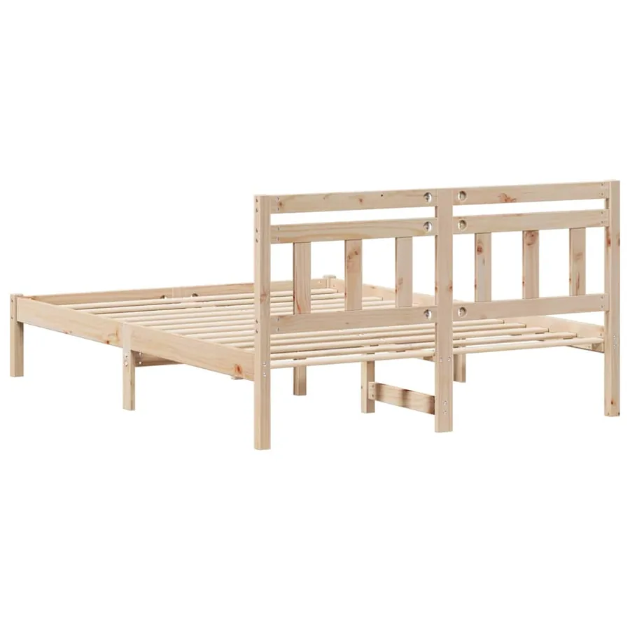 Cadre de lit Marron 120 x 190 cm Pin massif - 7