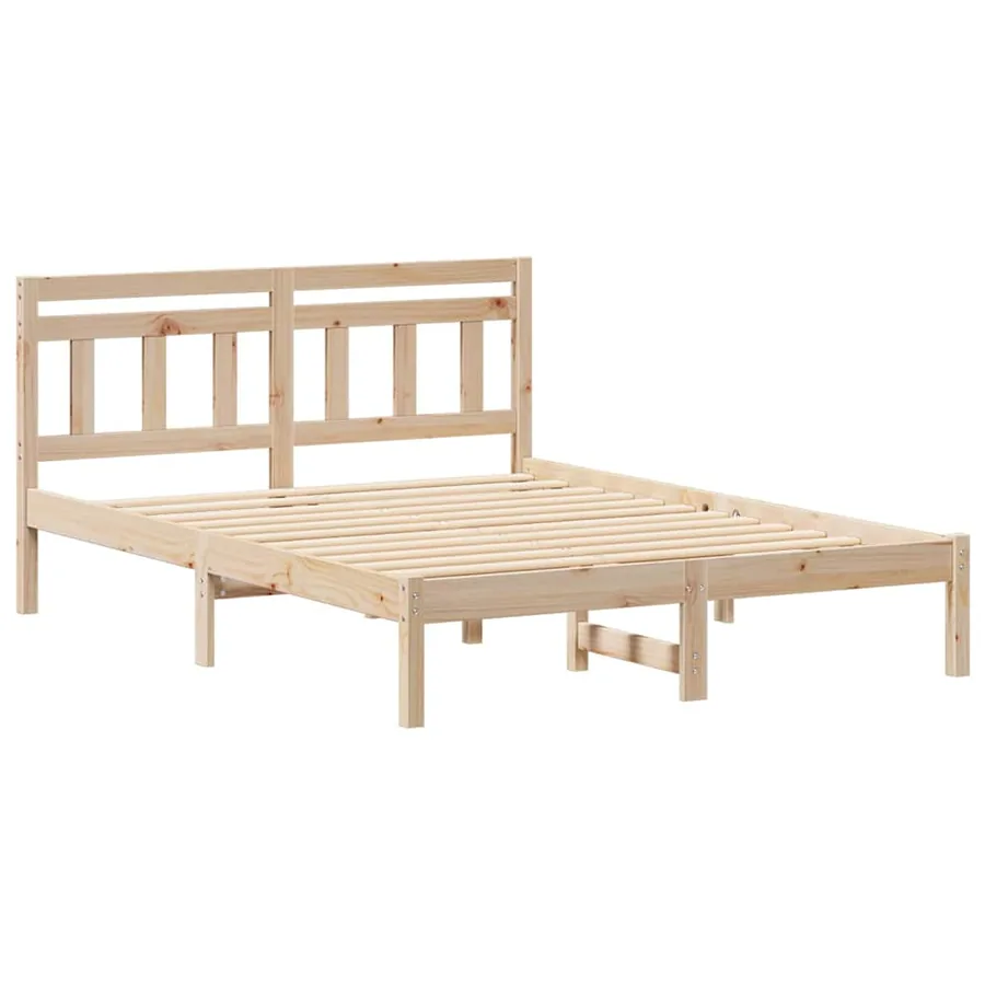 Cadre de lit Marron 140 x 190 cm Pin massif - 4