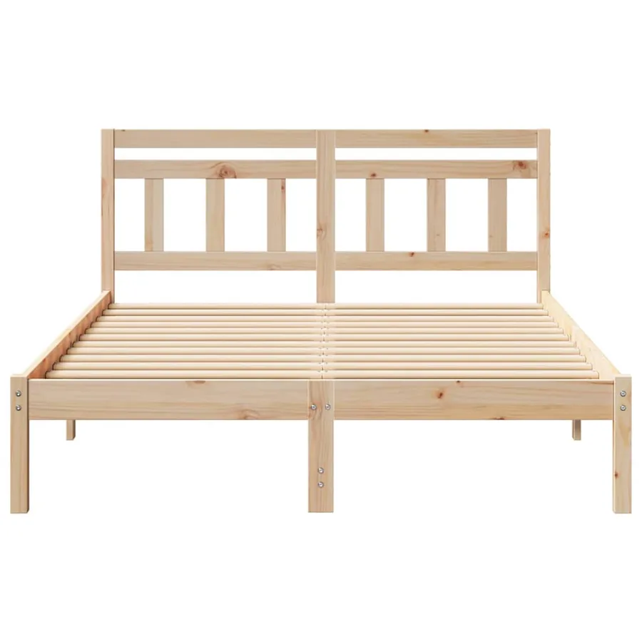 Cadre de lit Marron 140 x 190 cm Pin massif - 5