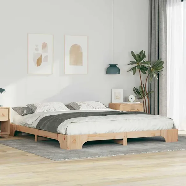 Cadre de lit Marron 200 x 220 cm Pin massif