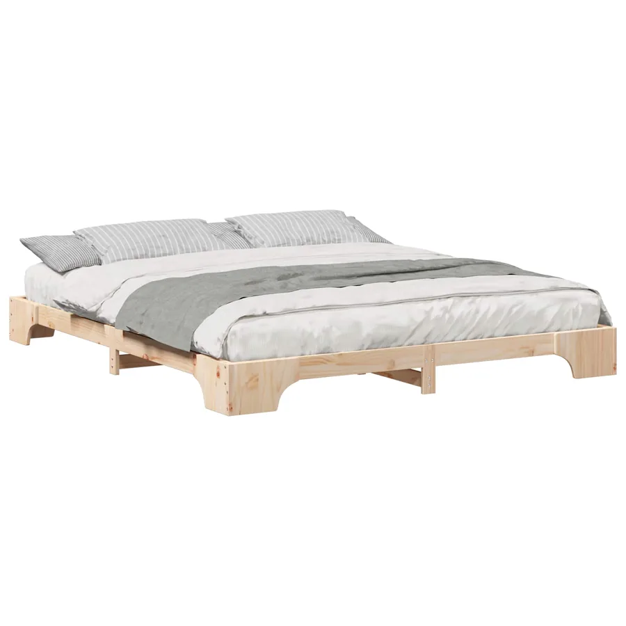 Cadre de lit Marron 200 x 220 cm Pin massif - 2