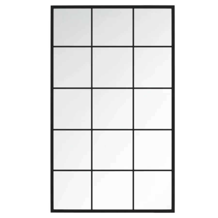 Miroir mural noir 100x60 cm métal - 2