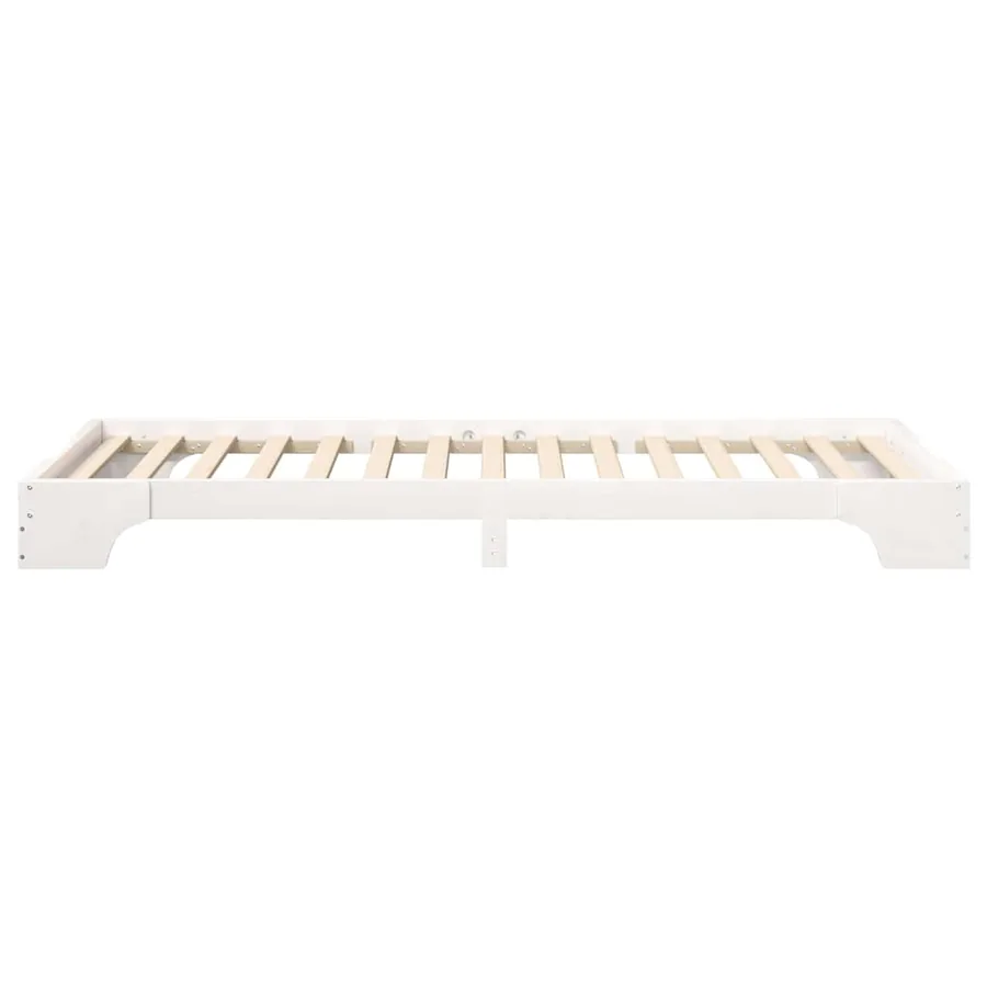 Cadre de lit Blanc 90 x 220 cm Pin massif - 5