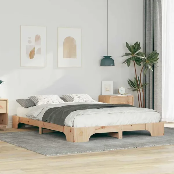 Cadre de lit Marron 140 x 220 cm Pin massif