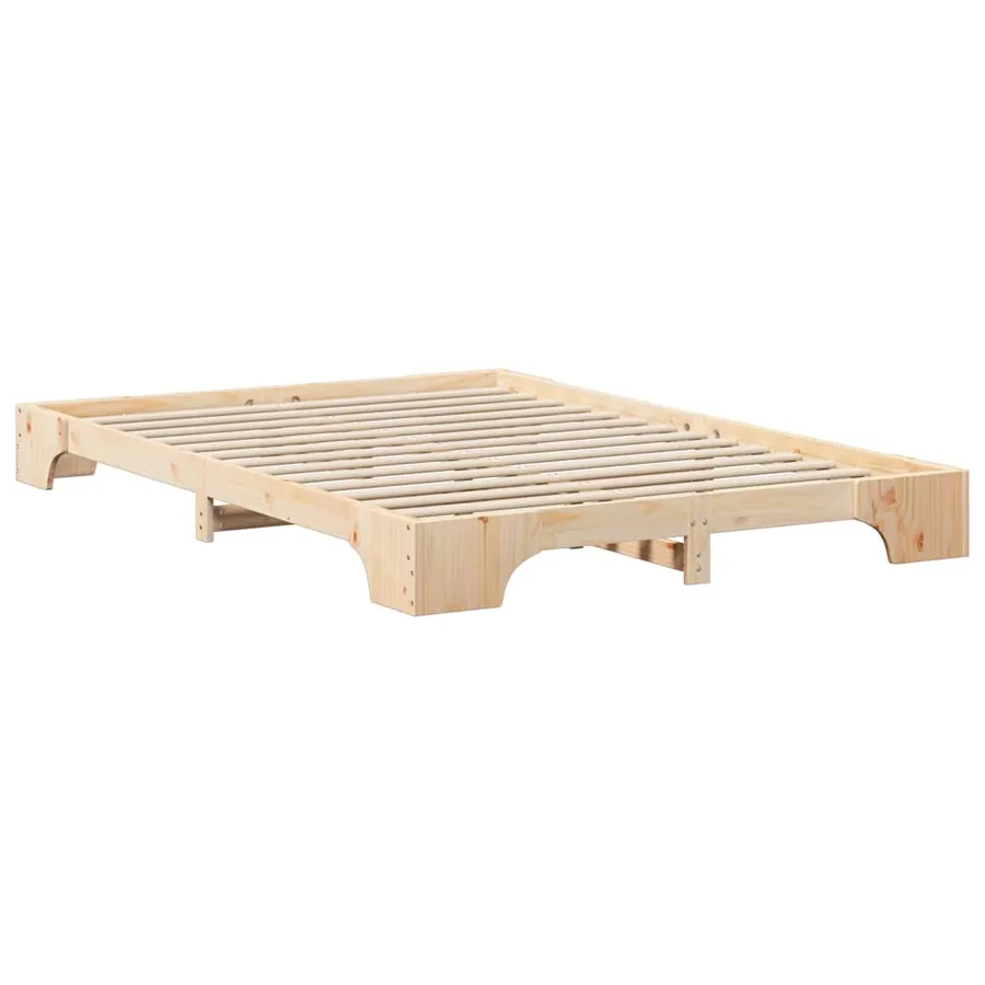 Cadre de lit Marron 140 x 220 cm Pin massif - 6