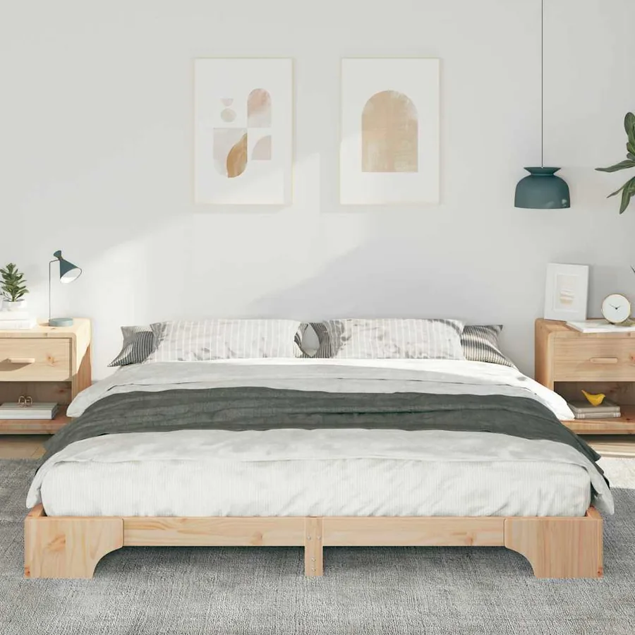 Cadre de lit Marron 200 x 210 cm Pin massif - 3
