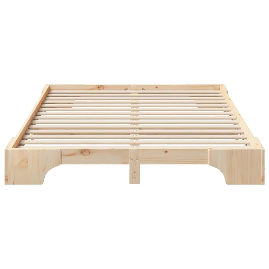 Cadre de lit Marron 140 x 210 cm Pin massif - 4