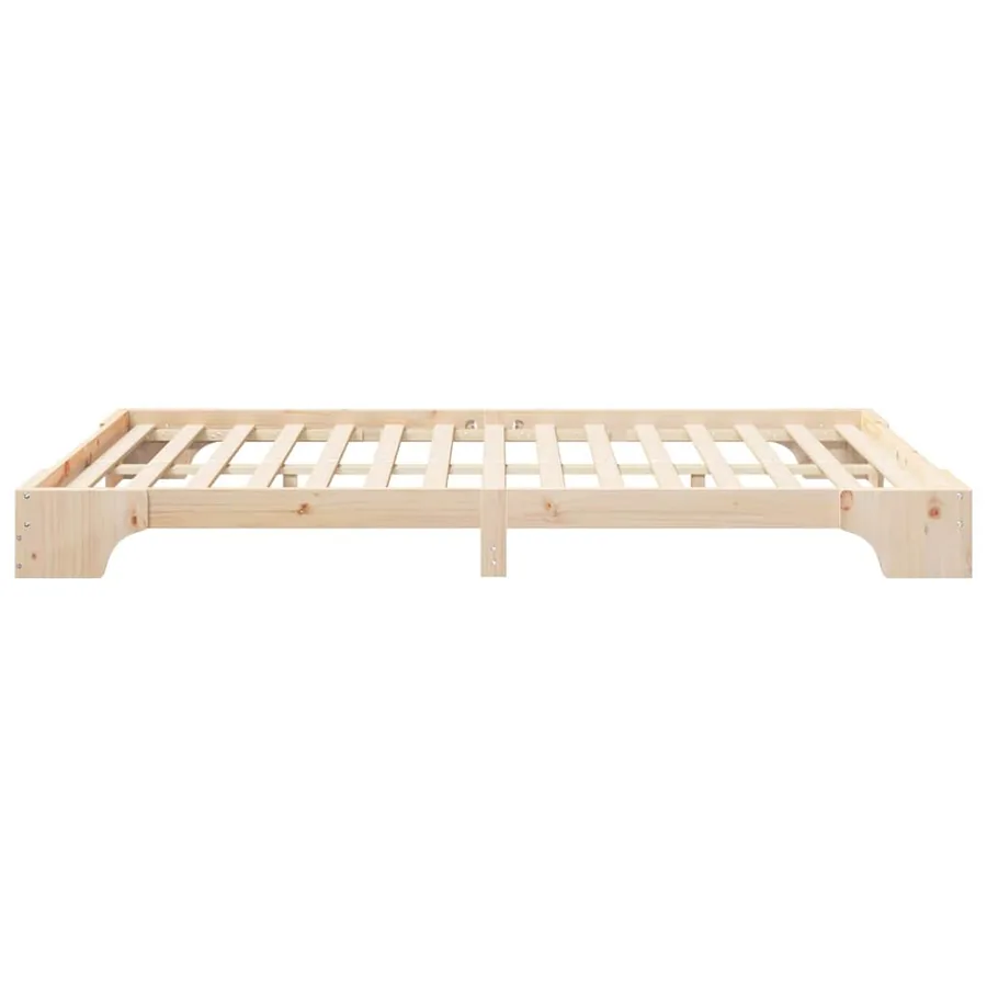 Cadre de lit Marron 140 x 210 cm Pin massif - 5
