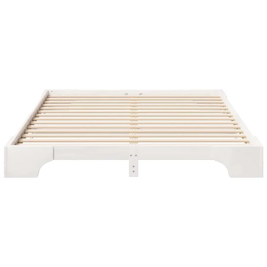 Cadre de lit Blanc 160 x 210 cm Pin massif - 4