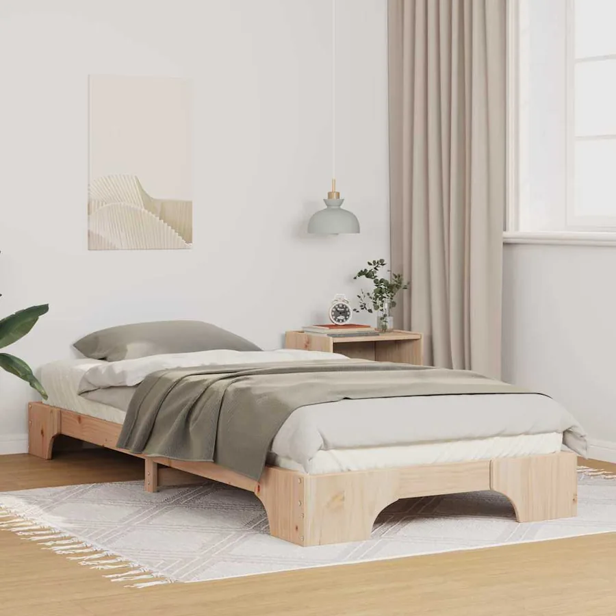 Cadre de lit Marron 100 x 220 cm Pin massif