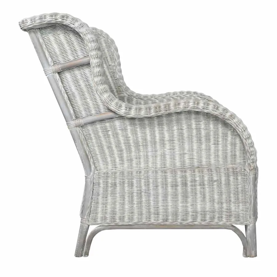 Canapé avec coussin Gris Rotin naturel et lin - 3