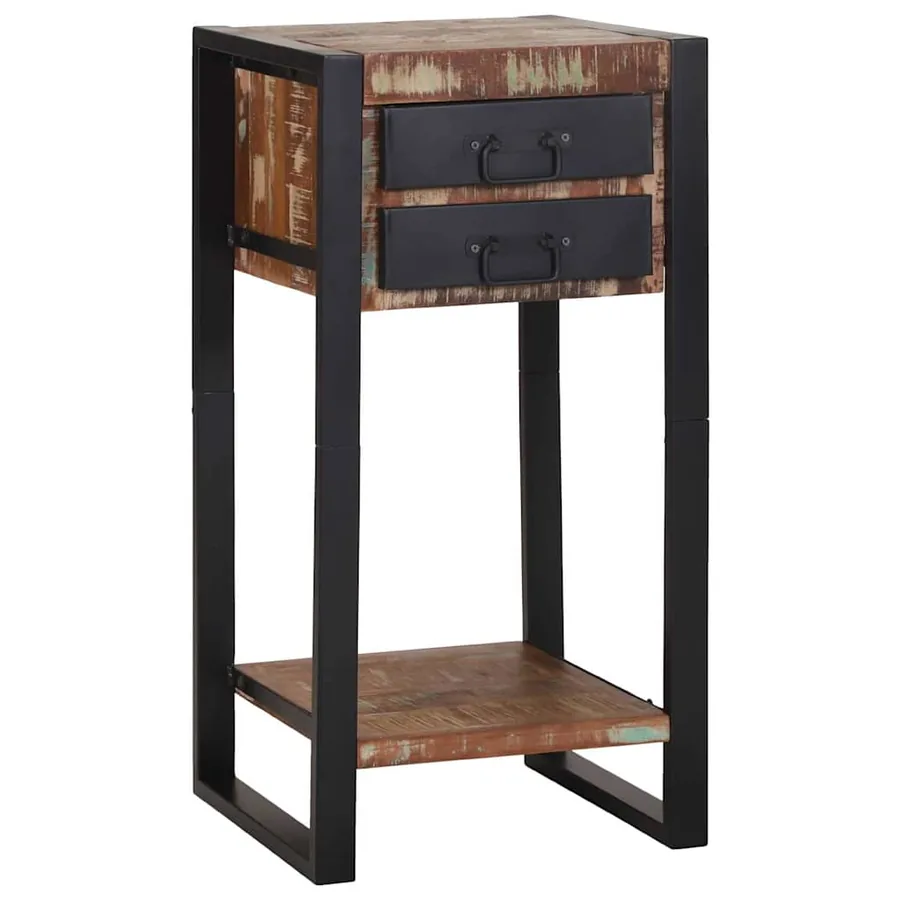 Table d'appoint Multicolore 40 x 40 x 80 cm Bois Recyclé Solide