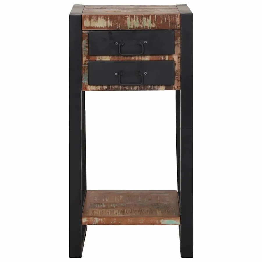 Table d'appoint Multicolore 40 x 40 x 80 cm Bois Recyclé Solide - 5