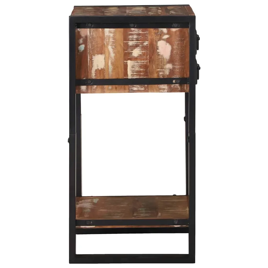 Table d'appoint Multicolore 40 x 40 x 80 cm Bois Recyclé Solide - 6