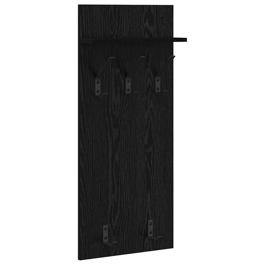 Porte-manteau mural avec étagère Chêne noir 40 x 10 x 90 cm - 2