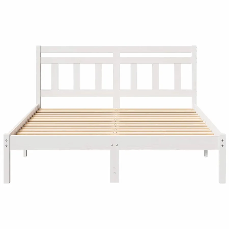 Cadre de lit Blanc 120 x 200 cm Pin massif - 5