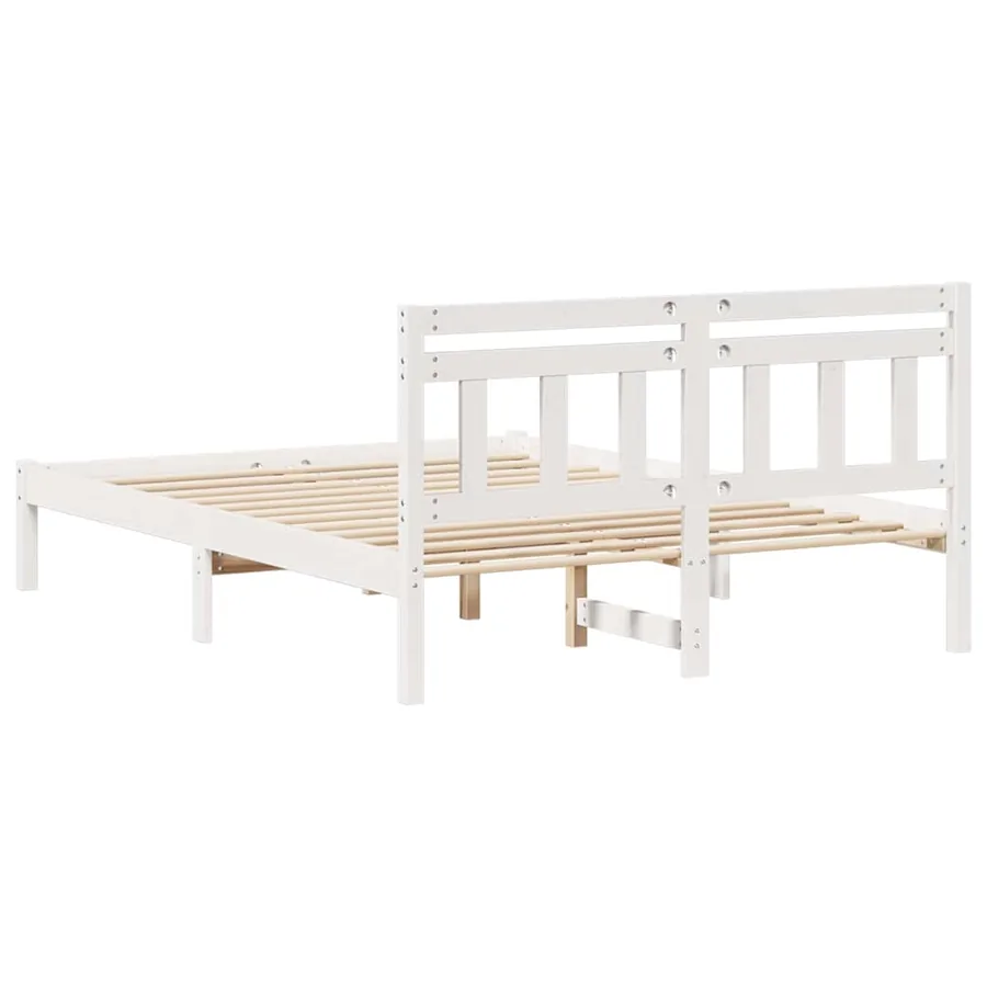 Cadre de lit Blanc 120 x 200 cm Pin massif - 7