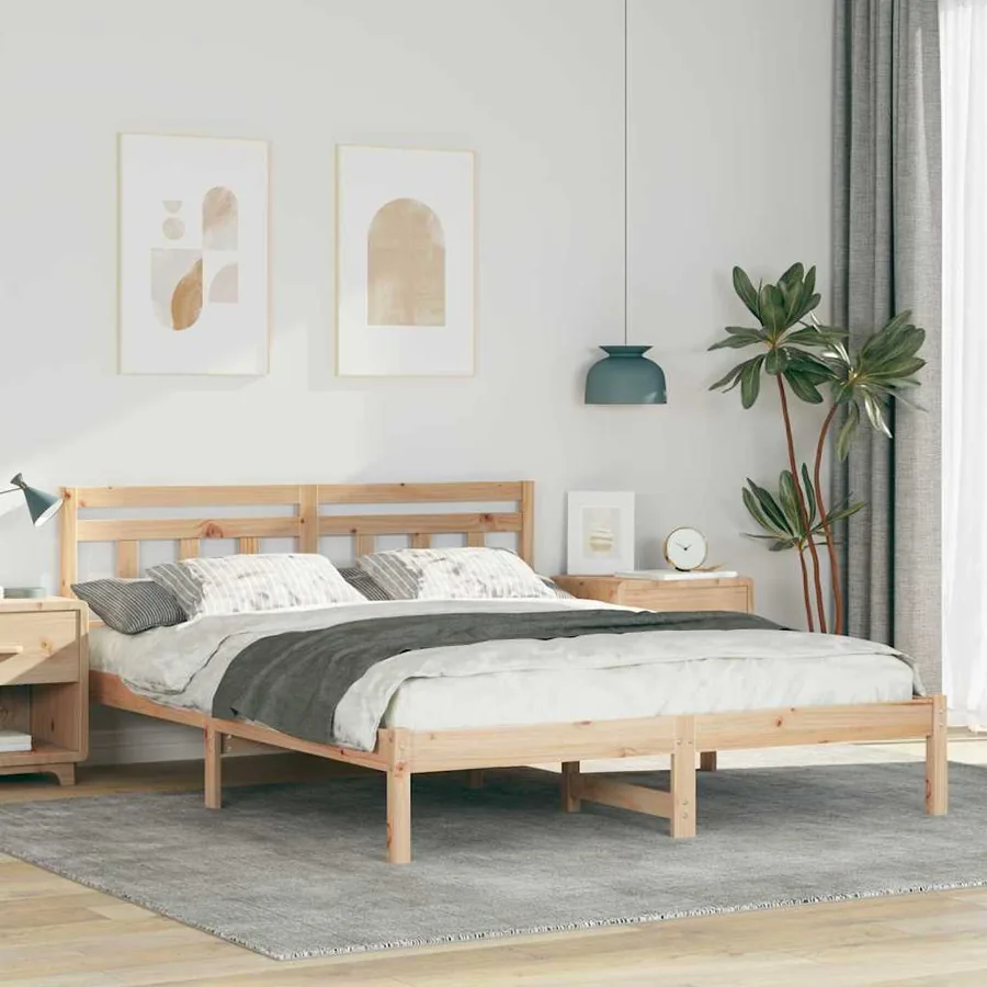 Cadre de lit Marron 150 x 200 cm Pin massif