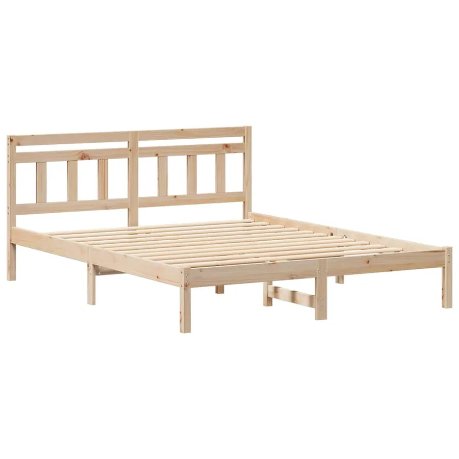 Cadre de lit Marron 150 x 200 cm Pin massif - 4