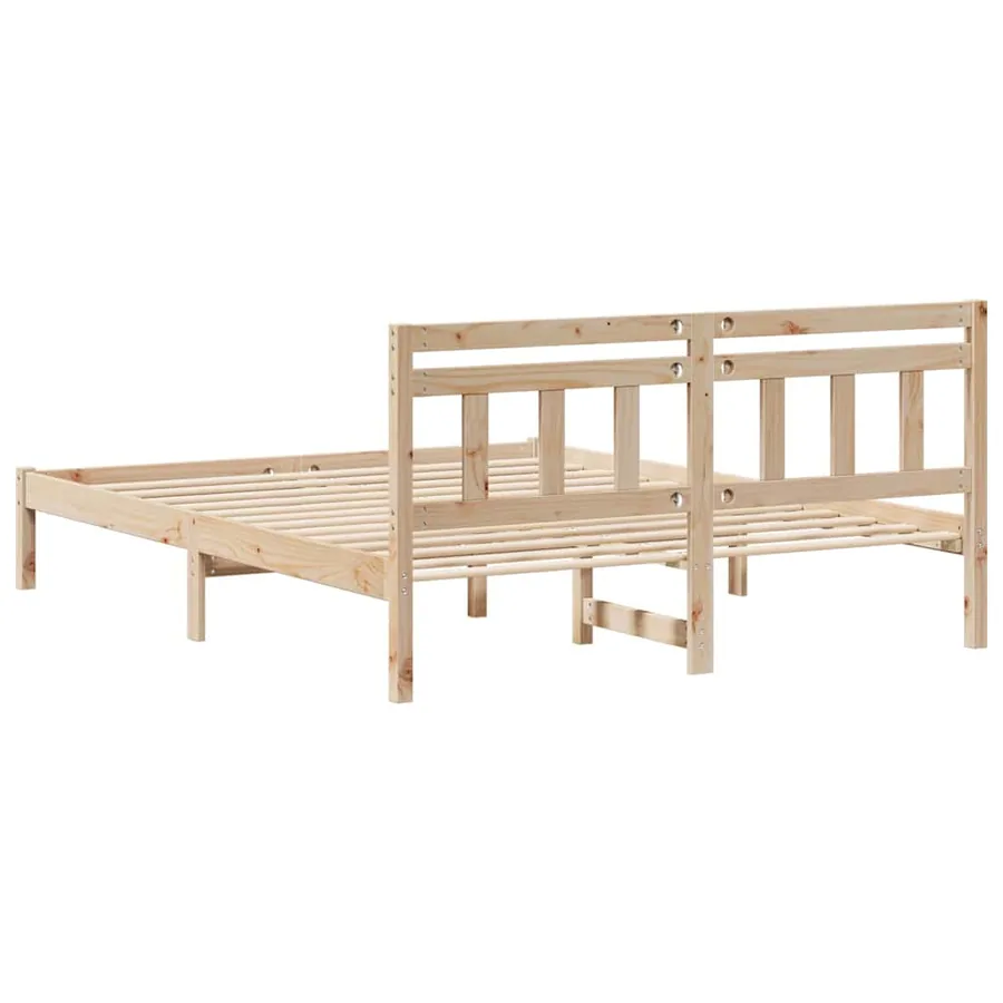 Cadre de lit Marron 150 x 200 cm Pin massif - 7