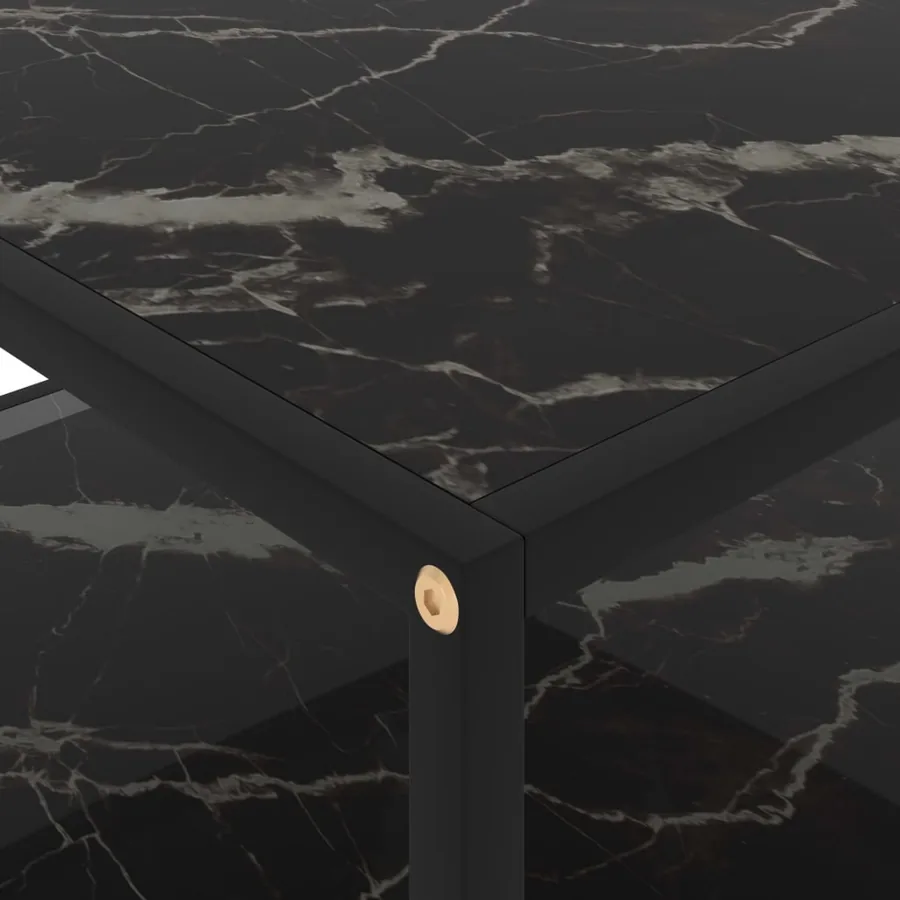 Table basse Noir 80x80x35 cm Verre trempé - 4