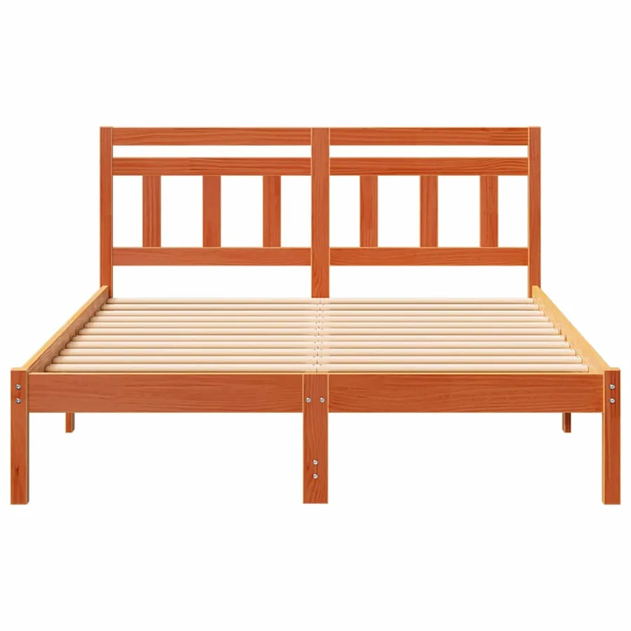 Cadre de lit Marron 140 x 190 cm Pin massif - 5