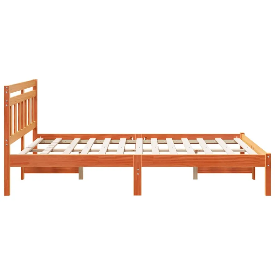 Cadre de lit Marron 140 x 190 cm Pin massif - 6