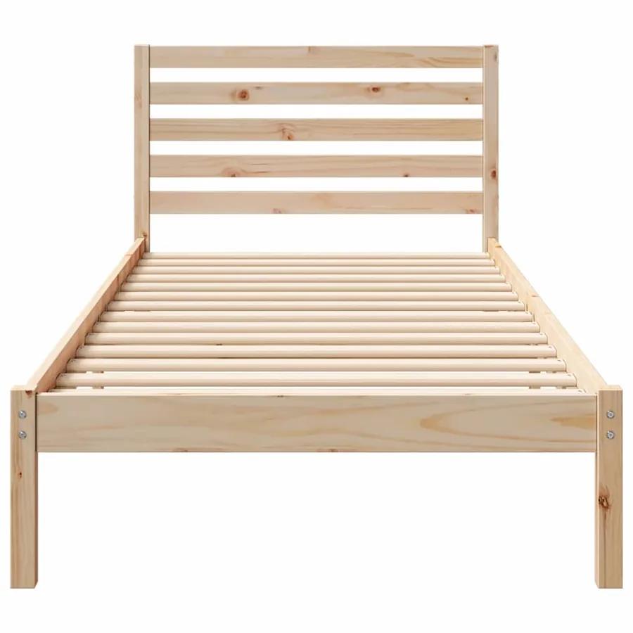 Cadre de lit avec tête de lit Marron 80 x 220 cm Pin massif - 5