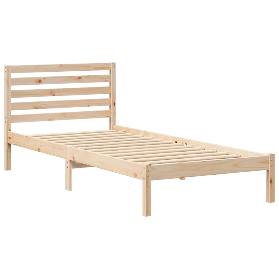 Cadre de lit avec tête de lit Marron 80 x 210 cm Pin massif - 4