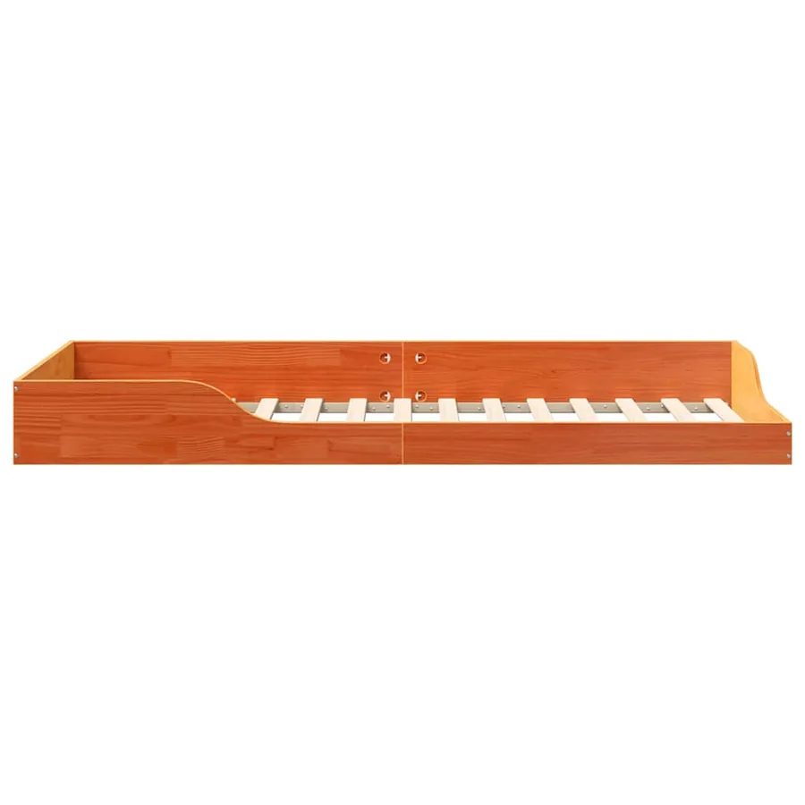 Cadre de lit Brun cire 90 x 220 cm Pin massif - 6