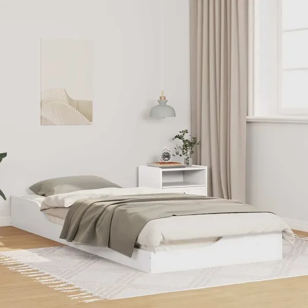 Cadre de lit Blanc 100 x 220 cm Pin massif