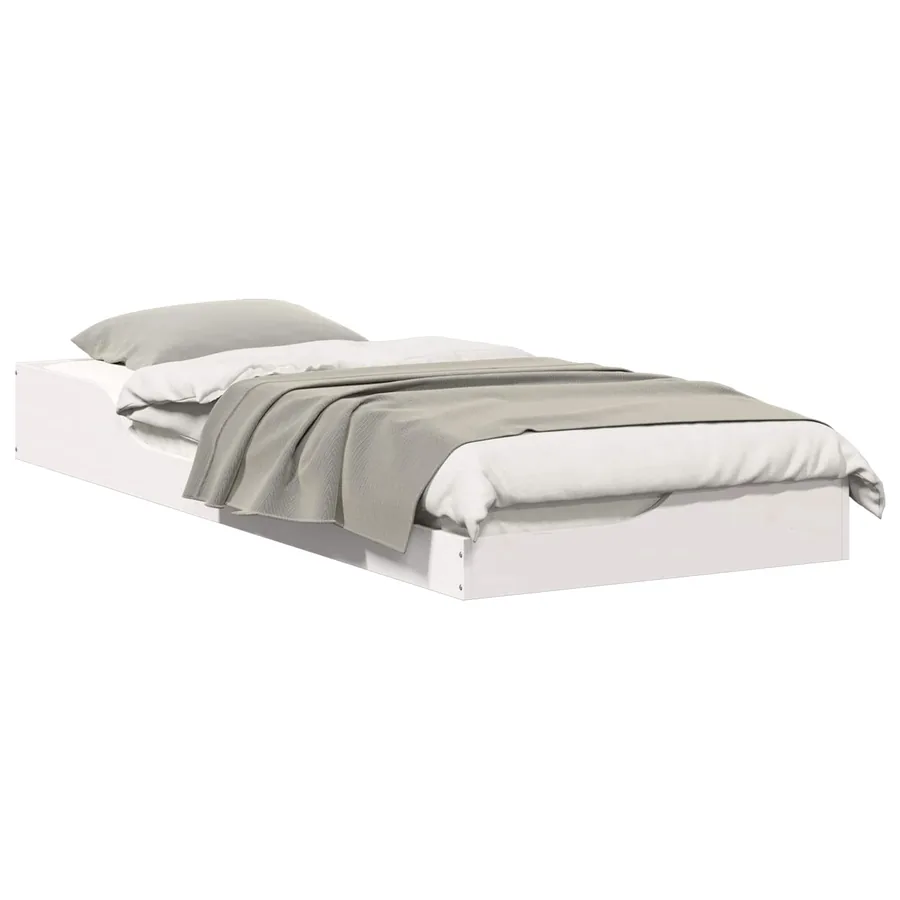 Cadre de lit Blanc 100 x 220 cm Pin massif - 2