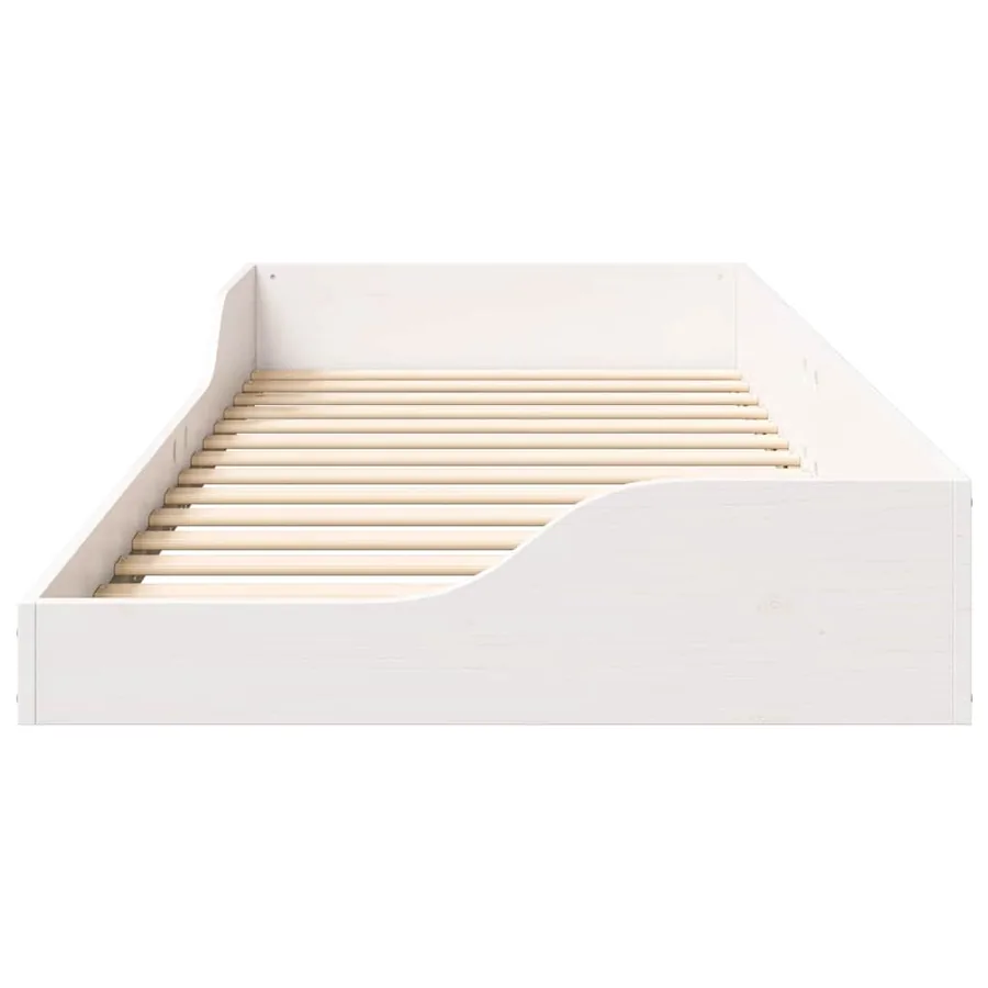 Cadre de lit Blanc 100 x 220 cm Pin massif - 5
