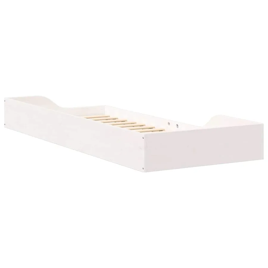 Cadre de lit Blanc 100 x 220 cm Pin massif - 7