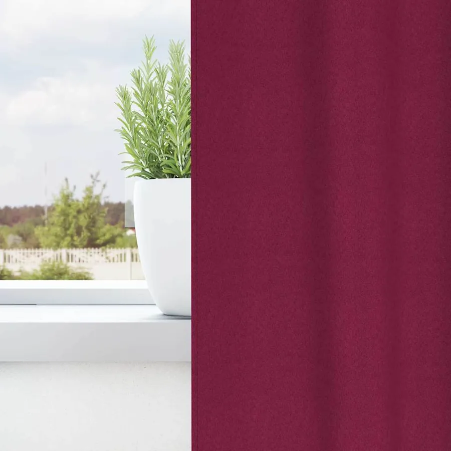 Rideaux occultants avec anneaux 2 pcs Bordeaux 225 x 140 cm - 3