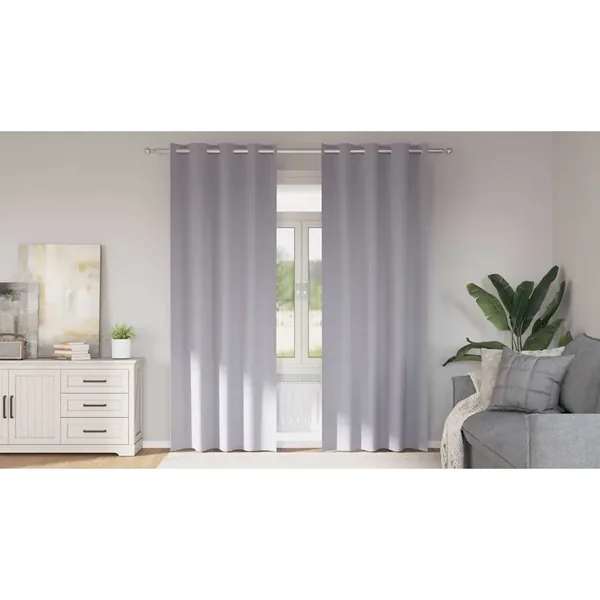 Rideaux occultants avec anneaux 2 pcs Gris métal 225 x 140 cm