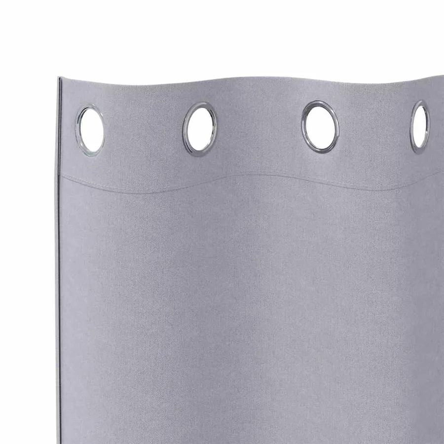 Rideaux occultants avec anneaux 2 pcs Gris métal 225 x 140 cm - 5