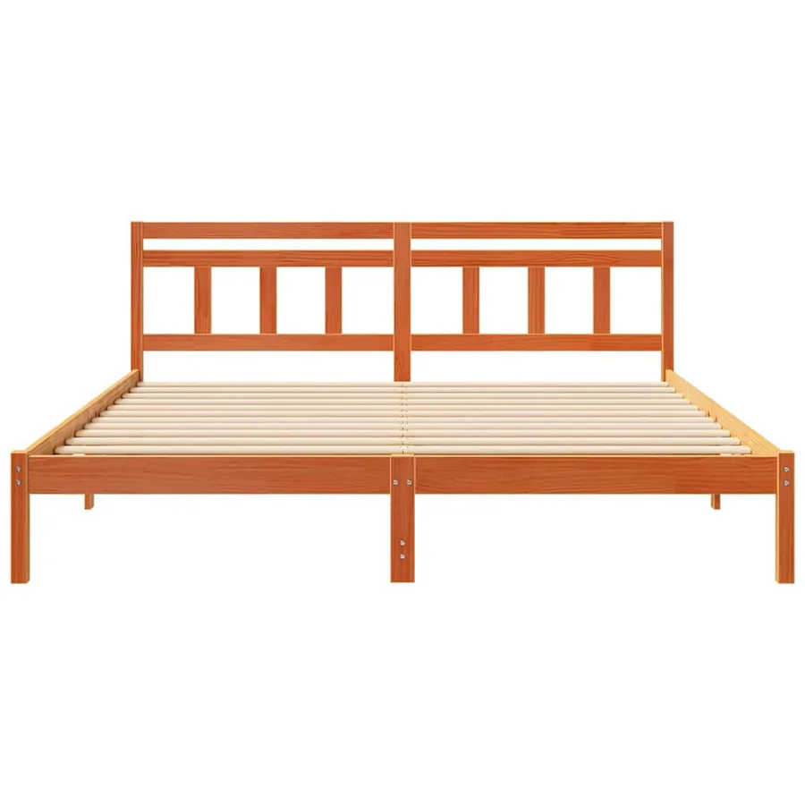 Cadre de lit Marron 200 x 200 cm Pin massif - 5