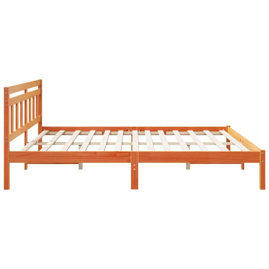 Cadre de lit Marron 200 x 200 cm Pin massif - 6