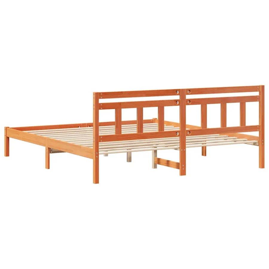 Cadre de lit Marron 200 x 200 cm Pin massif - 7