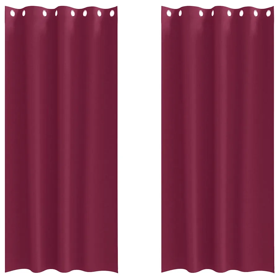 Rideaux occultants avec anneaux 2 pcs Bordeaux 260 x 140 cm - 2