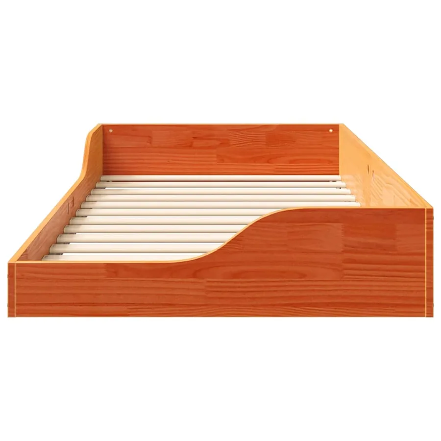Cadre de lit Brun cire 75 x 190 cm Pin massif - 5