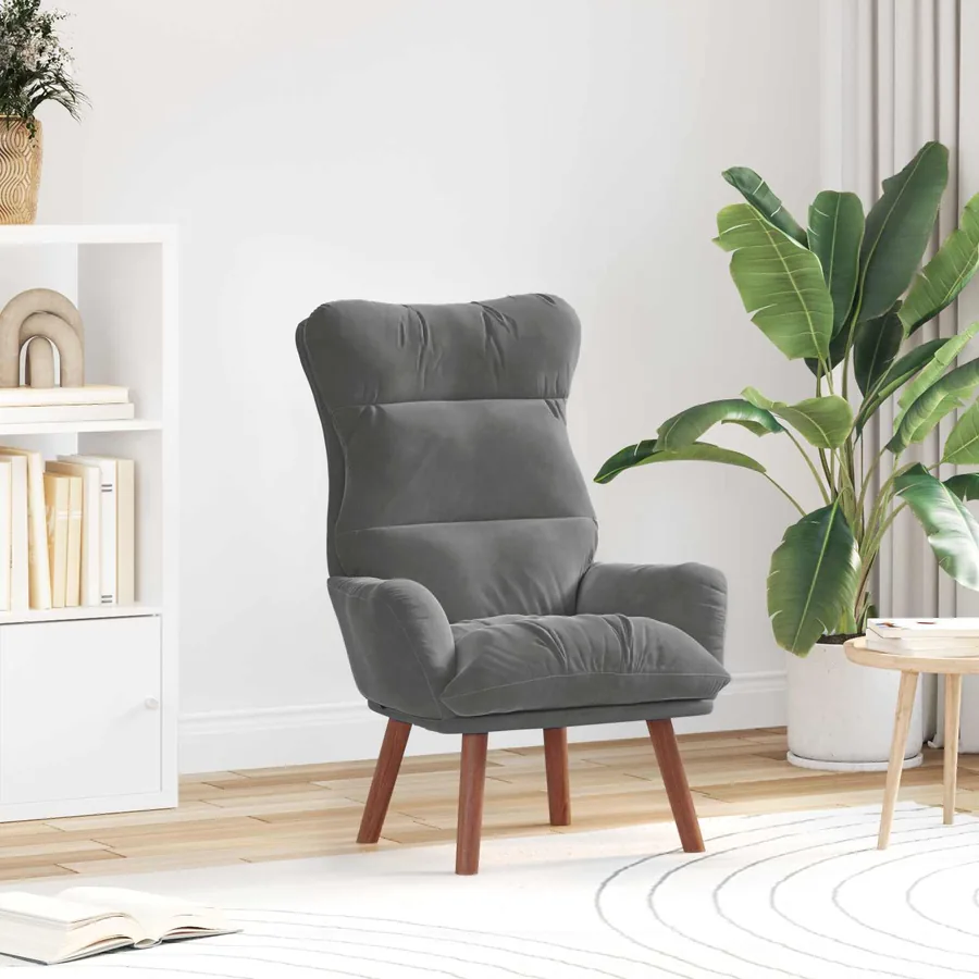 fauteuil Gris foncé 69 x 74 x 93 cm Velours