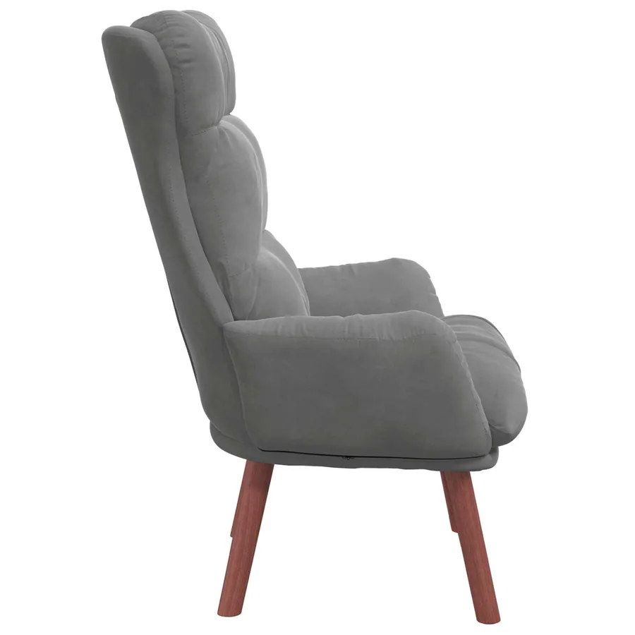 fauteuil Gris foncé 69 x 74 x 93 cm Velours - 5