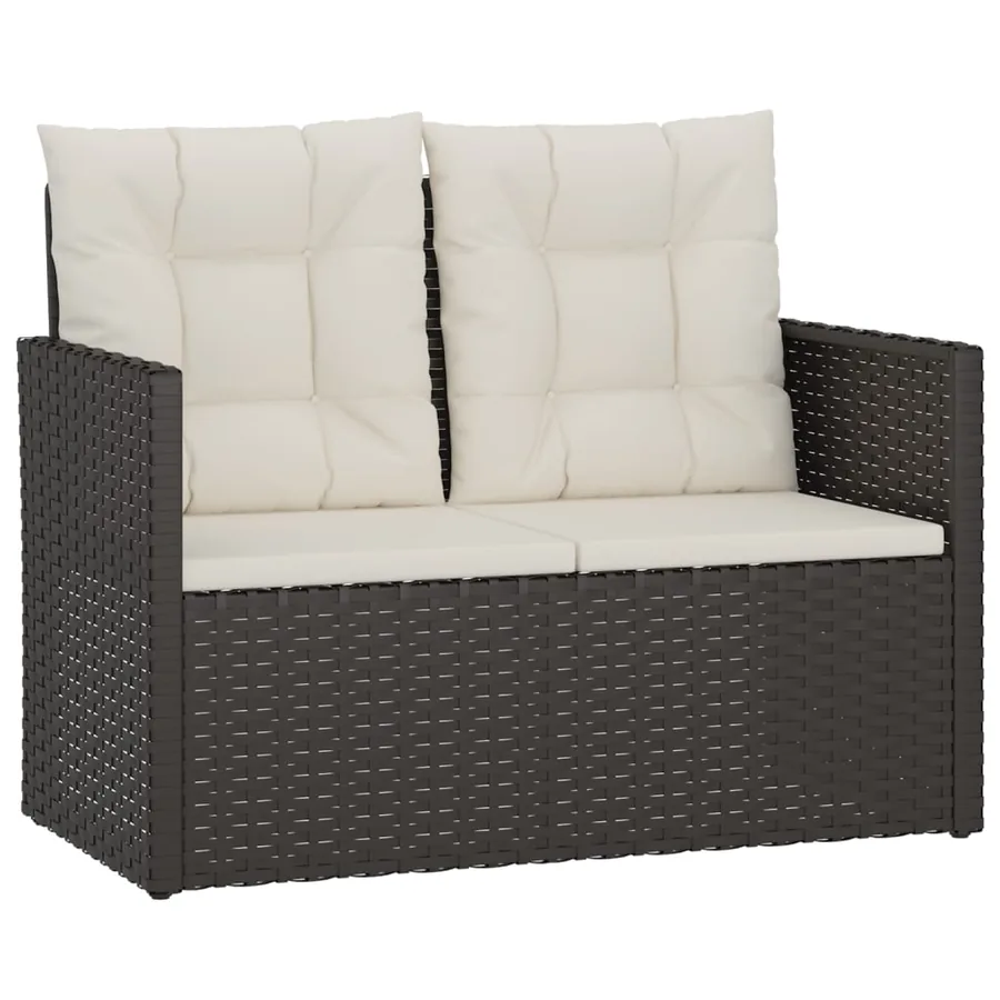 Mobilier d'extérieur 4 pcs avec coussins Résine tressée Noir - 4